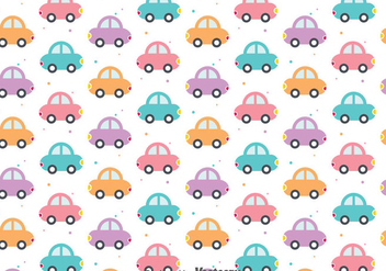 Colorful Cute Cars Pattern - Free vector #386731