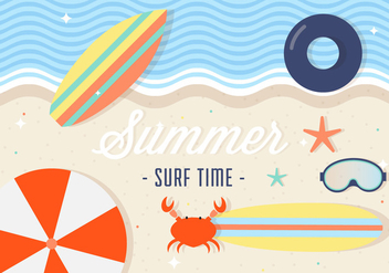 Free Summer Surfing Vector Background - Free vector #386751