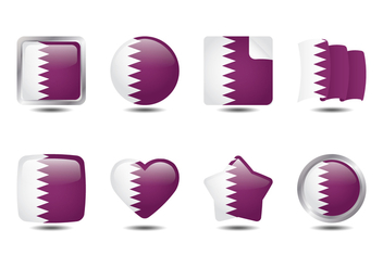 Qatar Flag Collection - vector gratuit #387401 