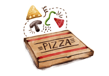 Free National Pizza Day Watercolor Vector - бесплатный vector #387541