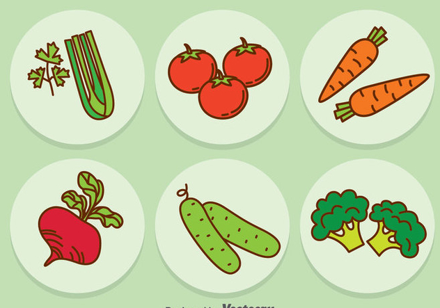 Vegetable Cartoon Icons Vector - бесплатный vector #388121