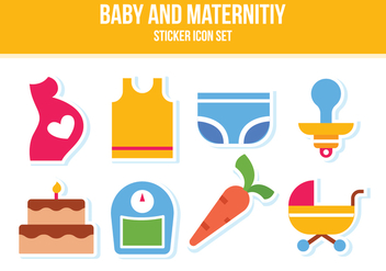 Free Baby and Maternity Sticker Icon Set - vector gratuit #389151 