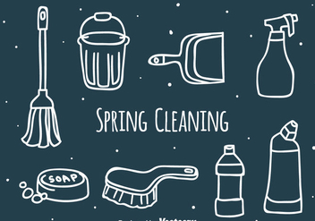 Hand Drawn Spring Cleaning Vector - бесплатный vector #389191