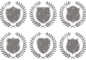 Grunge Crest Shapes - Free vector #389311