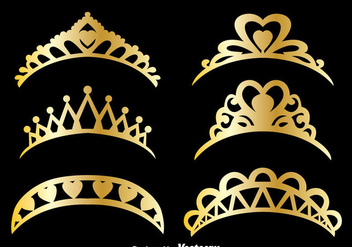 Gold Pageant Vector Set - Free vector #389761