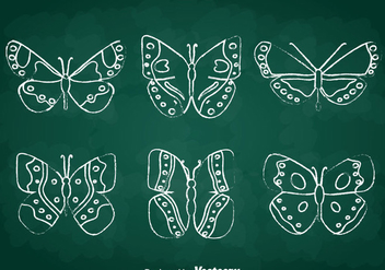 Chalkdraw Butterfly Vector Set - Kostenloses vector #391611