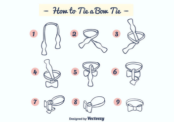 How to Tie a Bow Tie Vector - Kostenloses vector #391651