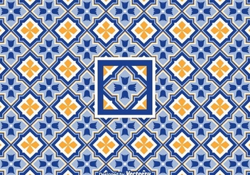 Free Vector Geometric Azulejo Pattern - Free vector #392261