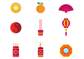 Free Chinese New Year Icons Vector - бесплатный vector #392871