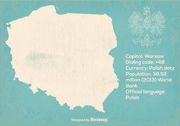 Retro Style Poland Map Illustration - Free vector #395541