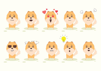 Free Cartoon Pomeranian Emoticon - бесплатный vector #395901