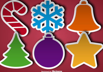 Christmas Stickers Icon - Free vector #396481