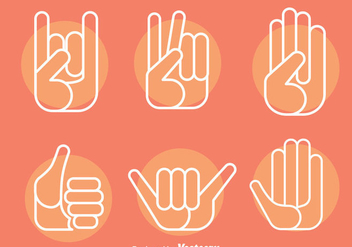 Hand Gestures Icons Vector - vector gratuit #396741 