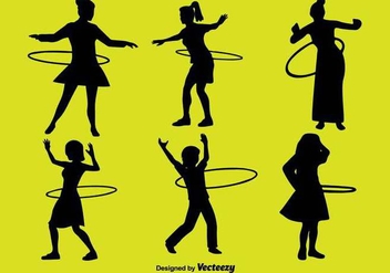 People With Hula Hoop Icon Set - Free vector #397061