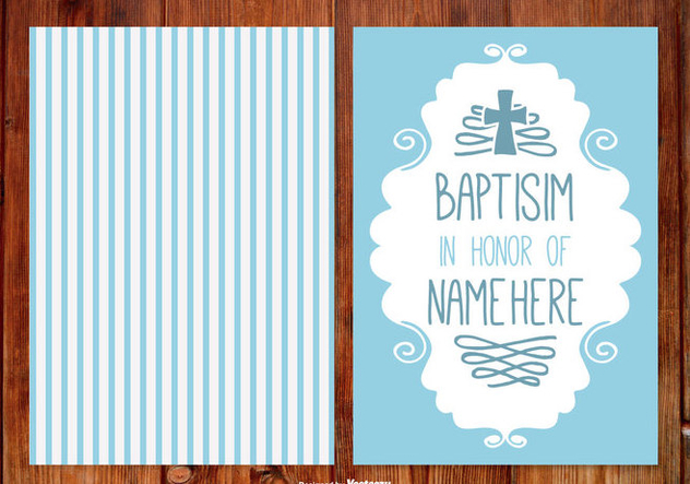 Stripe Baptisim Card for Boy - Free vector #398741