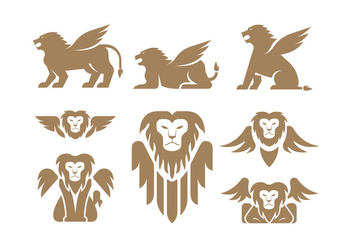 Winged Lion Vectors - Free vector #399041