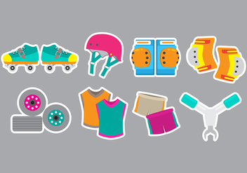 Roller Derby Icons - Free vector #399421