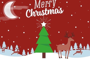 Free Vector Christmas Landscape - Free vector #399781