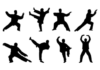 Vector Of Tai Chi Silhouettes - Free vector #399851