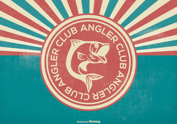 Retro Angler Club Illustration - бесплатный vector #399881