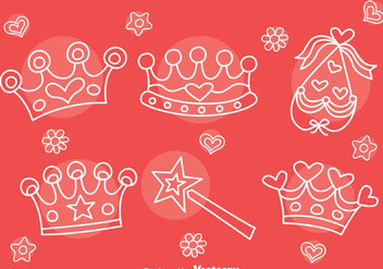 Hand Drawn Queen Pageant Element Vector - Free vector #400351