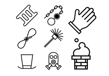 Chimney and heating coal icons set - Free vector #400821