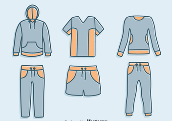 Hand Drawn Tracksuit Vector Set - Free vector #401231