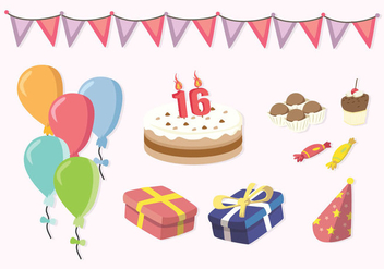 Free Sweet 16 Icons - Free vector #401261
