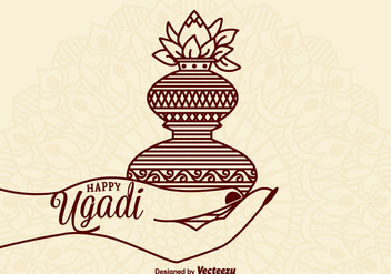 Free Happy Ugadi Vector Card - vector gratuit #401361 