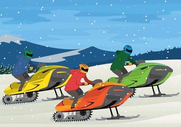 Free Snowmobile Illustration - Free vector #401421