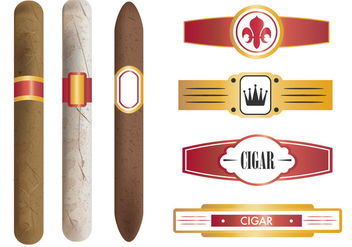 Cigar And The Labels Template - Free vector #401651