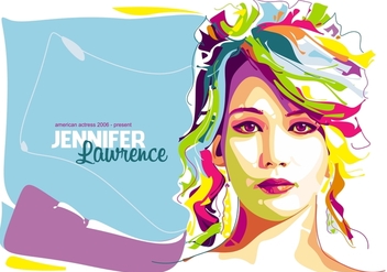Jennifer Lawrence - in Popart Portrait - Free vector #402431