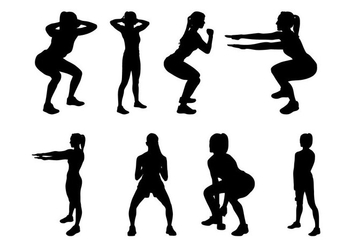Free Fitness Silhouettes Vector - Free vector #402541