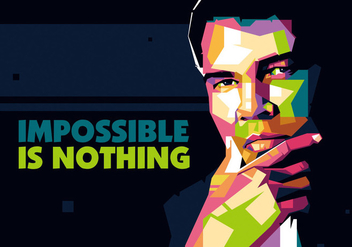 The Great Ali in WPAP - Free vector #402631
