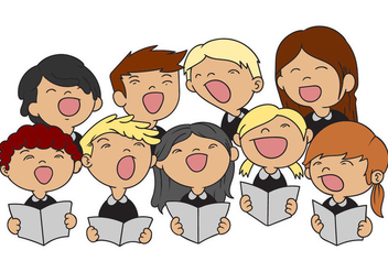 Free Kids Choir Illustration Vector - Kostenloses vector #403161