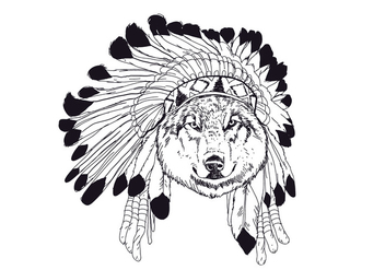 Hand Drawn Wolf with Bonnet - Kostenloses vector #403911