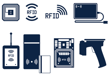 RFID Icon Set Free Vector - vector gratuit #404011 
