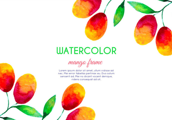 Vector Watercolor Mango Frame - vector gratuit #404061 