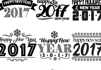 2017 Happy New Year Templates - Free vector #404891