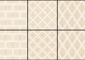Sepia Monochromatic Toile Patterns - vector gratuit #405001 