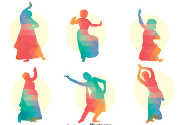 Colorful Bollywood dance Vector Set - бесплатный vector #405061