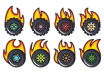 Free Burnout Wheel Vector Pack - Free vector #405371