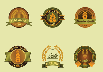 Oats label vector pack - Free vector #405411