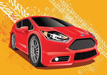 Ford Fiesta Vector Illustration with Ruts Background - бесплатный vector #405641
