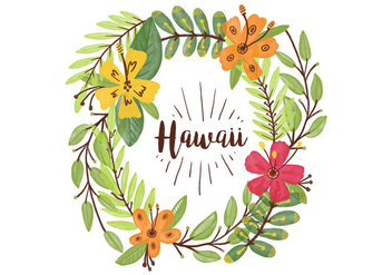 Free Hawaiian Lei Watercolor Background - бесплатный vector #405901