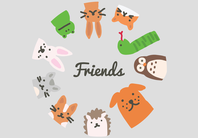 Circle of Animal Vector Friends - Free vector #407261
