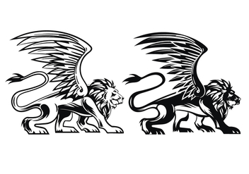 Prowling Winged Lion Vectors - Kostenloses vector #407871