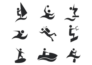 Free Water Sports Icons Vector - vector #407891 gratis
