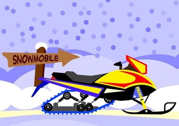 Illustration Snowmobile with snow background - бесплатный vector #408691