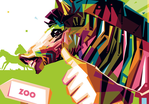 Zoo Zebra Portrait Vector - vector gratuit #408741 